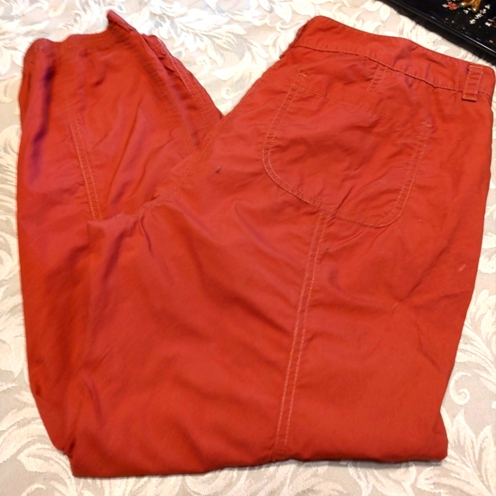 🍂 Fabulous Loft Rich Sienna Burnt Orange Ankle Active Wear Cargo Pants - 10 - Picture 3 of 14
